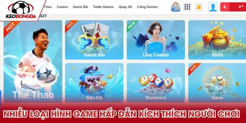 Nhiều loại hình game hấp dẫn kích thích người chơi